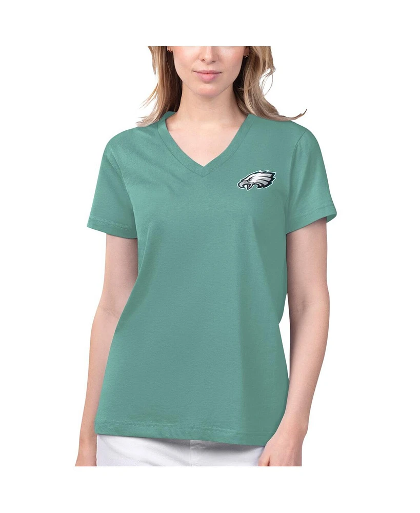 Women's Margaritaville Green Philadelphia Eagles Game Time V-Neck T-shirt