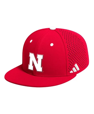 Men's adidas Scarlet Nebraska Huskers On-Field Baseball Fitted Hat