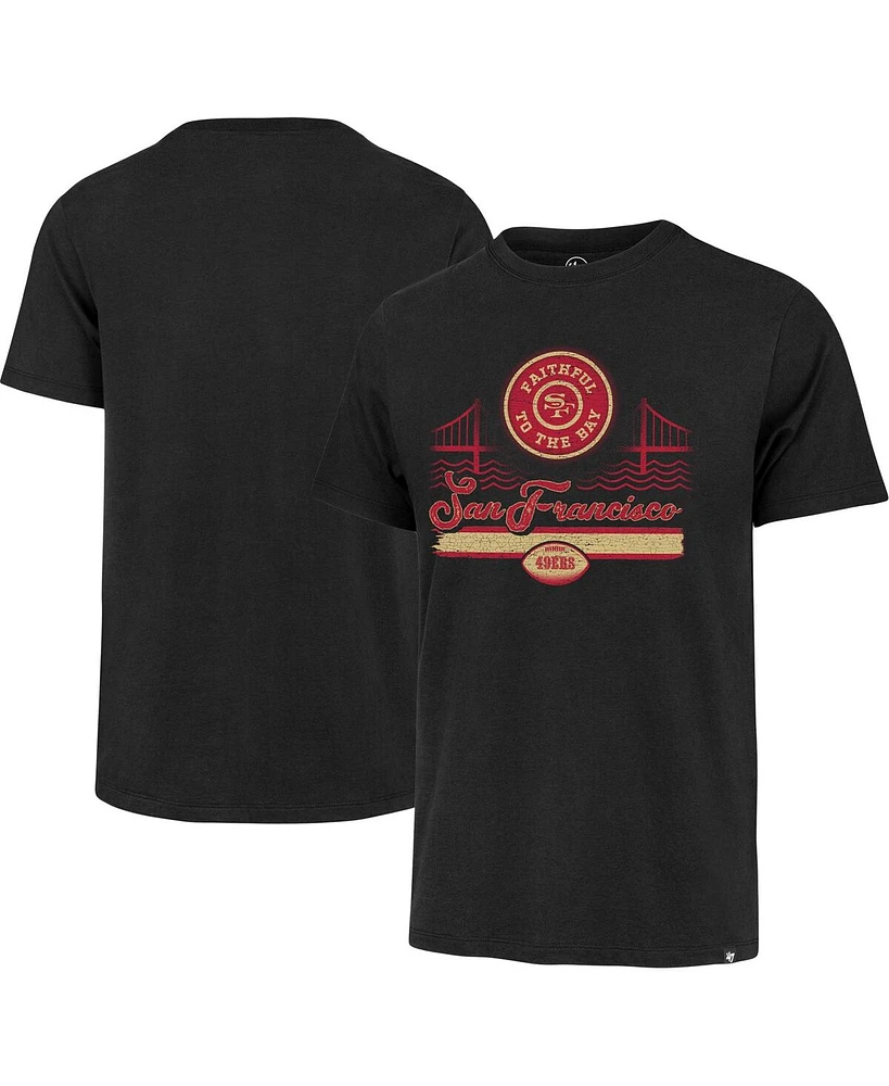 Men's '47 Brand Black Distressed San Francisco 49ers Faithful to the Bay Regional Franklin T-shirt