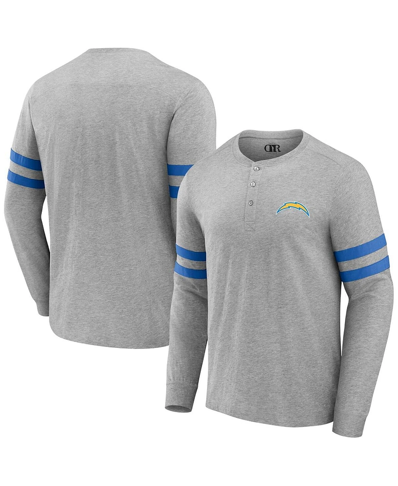 Men's Nfl x Darius Rucker Collection by Fanatics Heather Gray Los Angeles Chargers Henley Long Sleeve T-shirt