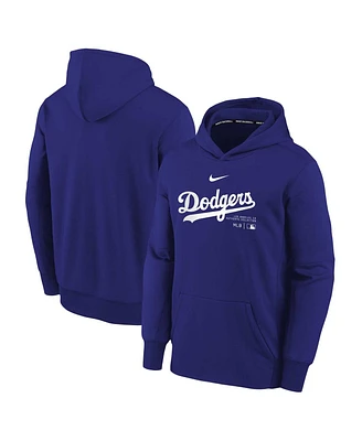 Big Boys Nike Royal Los Angeles Dodgers Authentic Collection Performance Pullover Hoodie