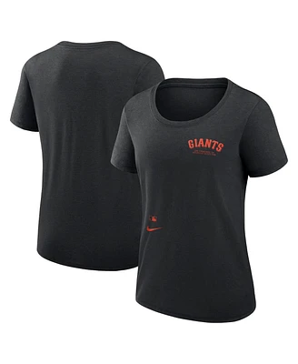 Women's Nike Black San Francisco Giants Authentic Collection Performance Scoop Neck T-shirt
