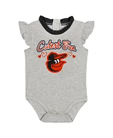 Baby Boys and Girls Fanatics Black, Gray Baltimore Orioles Two-Pack Fan Bodysuit Set