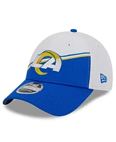 Men's New Era White, Royal Los Angeles Rams 2023 Sideline 9FORTY Adjustable Hat