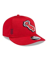 Men's New Era Red Los Angeles Angels 2024 Clubhouse Low Profile 59FIFTY Fitted Hat