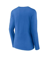 Women's Fanatics Powder Blue Los Angeles Chargers Wordmark Long Sleeve V-Neck T-shirt