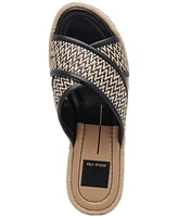 Dolce Vita Women's Eldora Crisscross Raffia Espadrille Platform Slide Sandals