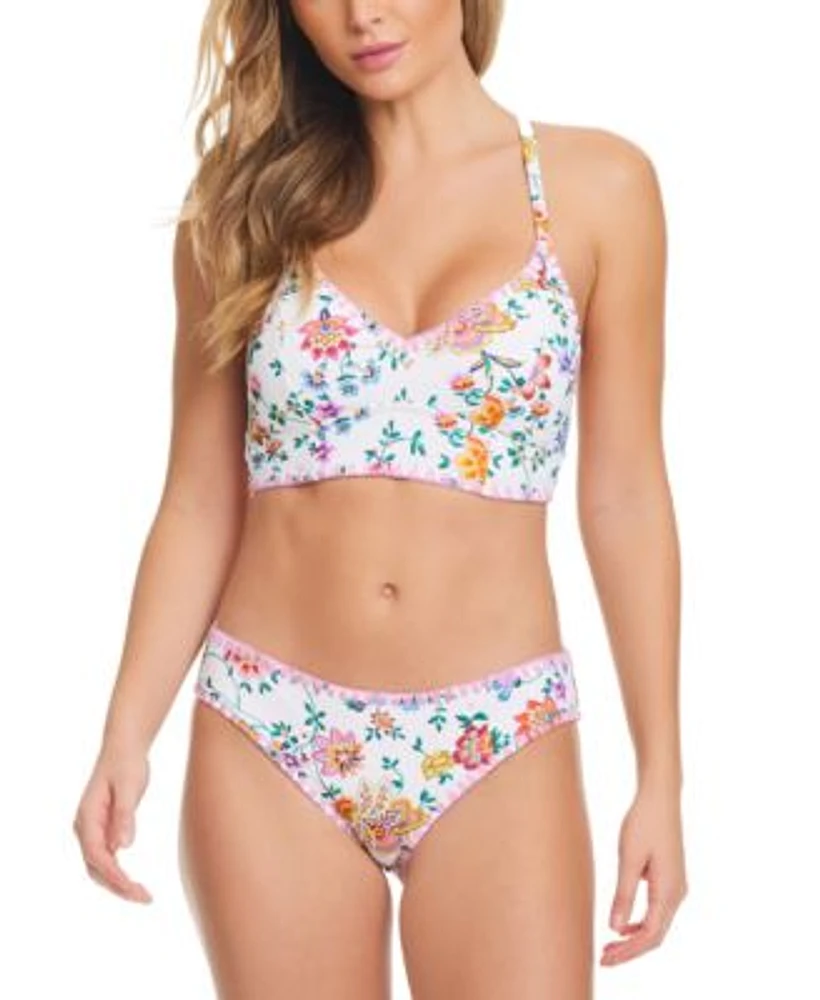 Jessica Simpson Floral Print Bikini Top Matching Bottom