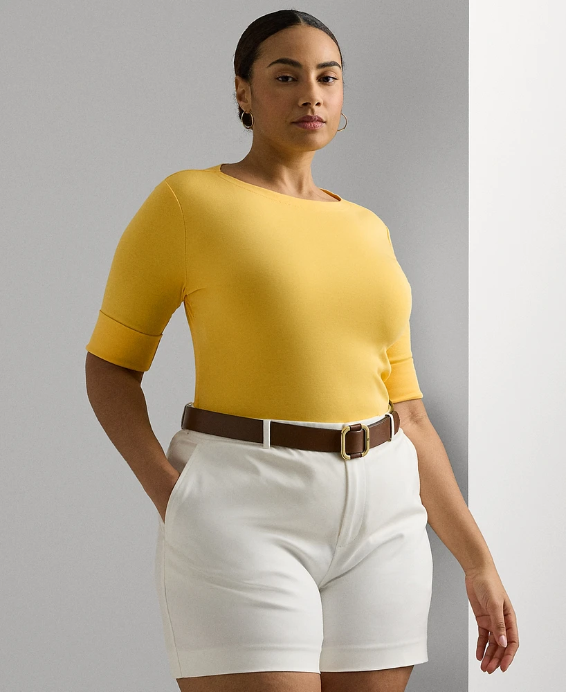 Lauren Ralph Plus Boatneck Tee