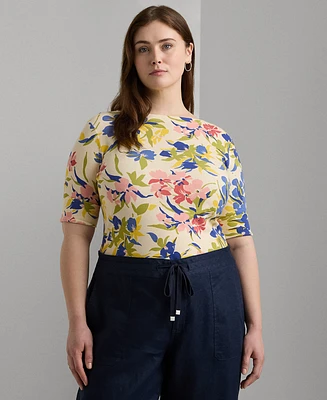 Lauren Ralph Lauren Plus Size Printed Boatneck Tee