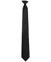 Calabrum Men's Slim Solid Black Clip-On Tie