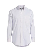 Lands' End Men's Pattern No Iron Supima Pinpoint Button Down Collar Dress Shirt