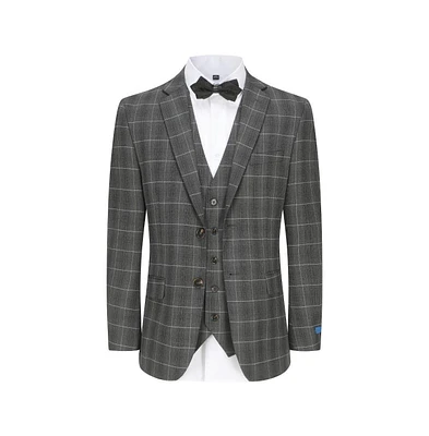 Slim Fit 3PC Elegant Check Men's Suit