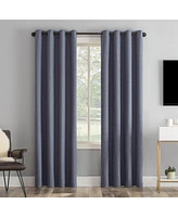 Sun Zero Tresello Tonal Texture Draft Shield Fleece Insulated 100% Blackout Grommet Curtain Panel