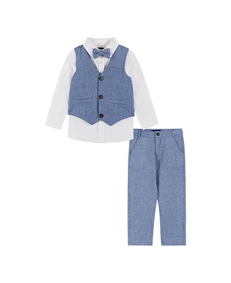 Toddler/Child Boys Blue Four Piece Buttondown and Vest Set