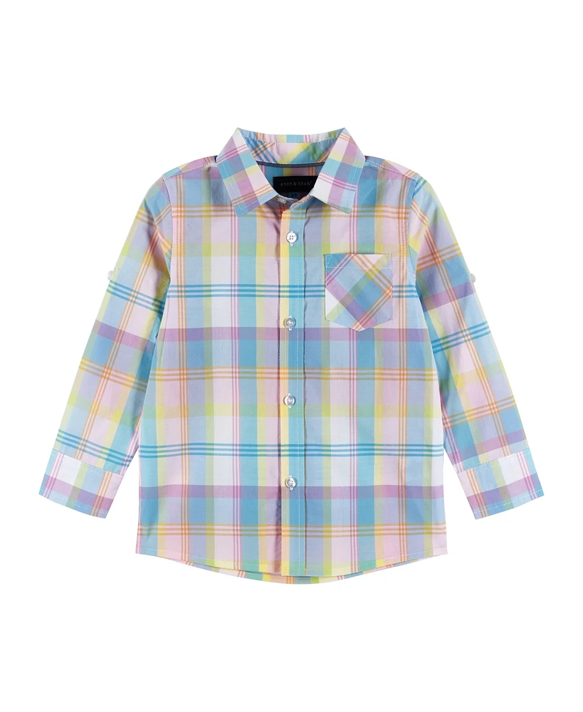 Toddler/Child Boys Plaid Two-Fer Shirt