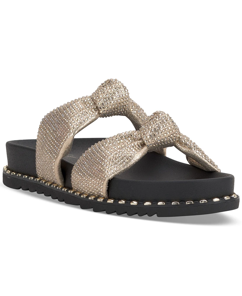 Jessica Simpson Women's Caralyna Rhinestone Knotted Footbed Sandals