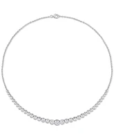 Moissanite Graduated Bezel 17" Tennis Necklace (4-5/8 ct. t.w.) in Sterling Silver
