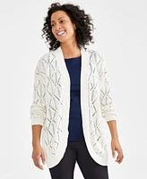 Style & Co Women's Pointelle Open-Front Cardigan, Created for Macy's