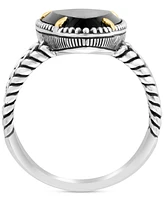 Effy Onyx Elongated Teardrop Statement Ring in Sterling Silver & 18k Gold