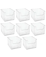 mDesign Plastic Bathroom Storage Organizer Bin with Open Front - 8 Pack