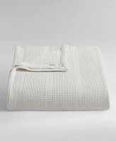 Calvin Klein Waffle Stripe Cotton Blanket