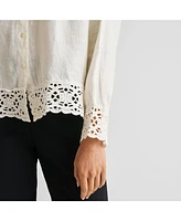 Button-down with Lace Shirt