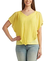 Bcx Juniors' Lace-Back Gauze Top