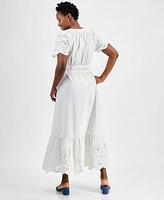 On 34th Women's Cotton Embroidered Midi Dress, Created for Macy's