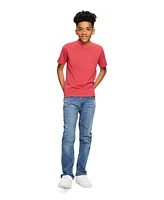 Tommy Hilfiger Big Boys' Solid Embroidered Logo V-Neck Tee