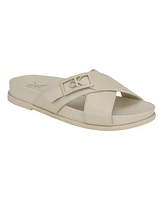 Calvin Klein Women's Eandria Criss-Cross Flat Casual Sandals