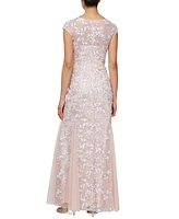 Alex Evenings Women's Sequined Embroidered Gown