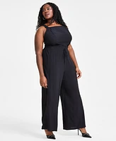 Bar Iii Trendy Plus Size Pull-On Wide-Leg Pants, Created for Macy's