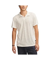 Lucky Brand Men's Burnout Slub Jersey Johny Collar Polo Shirt