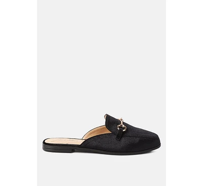 London Rag Begonia Buckled Faux Leather Mules