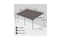 Aoodor 10'x16.5' Wall Mount Gazebo Outdoor 8.5 ft Pergola Polycarbonate Gazebo Panels Canopy.