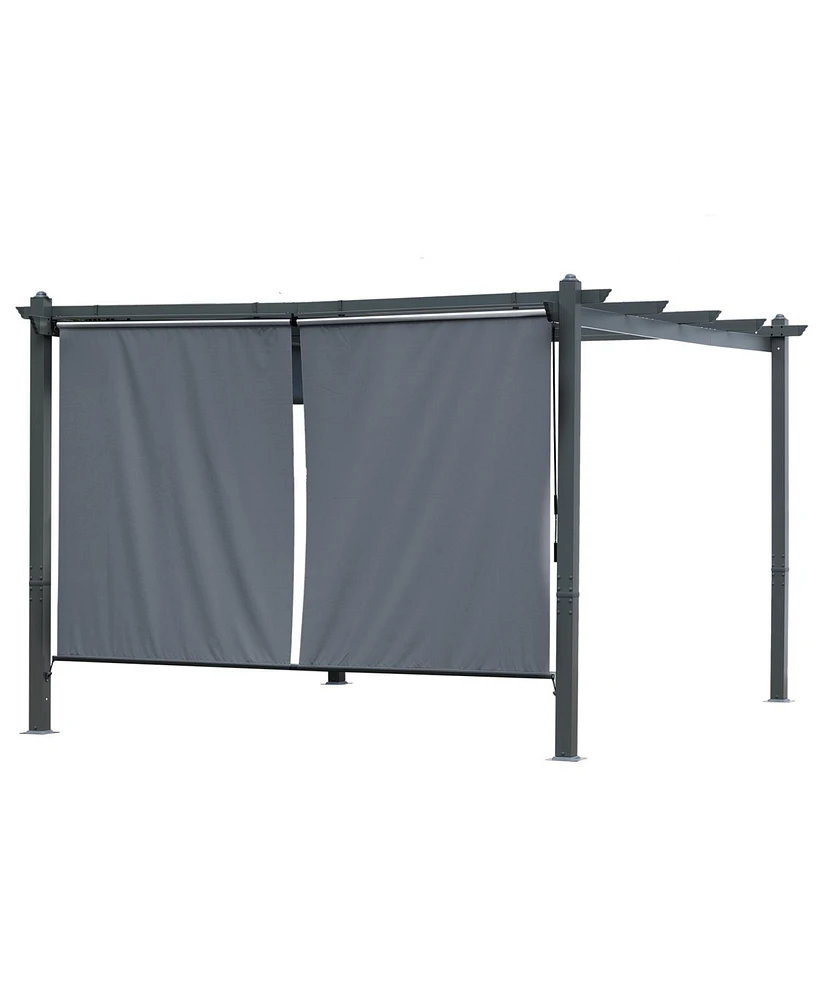 Aoodor Roller Shade, Pergola Curtain, Cordless Shade Gazebo Curtain Only, 4.8' x 6' - 2 Pack