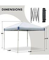 Aoodor 9.8'x9.8' Pop Up Canopy Tent with Roller Bag, Portable Instant Shade Canopy