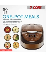 5 Core Asian Rice Cooker • Electric Japanese Rice Maker • w 5 Preset • Large Led Screen Nonstick Inner Pot • 21 Cups or 5L Capacity • Keep Warm Functi