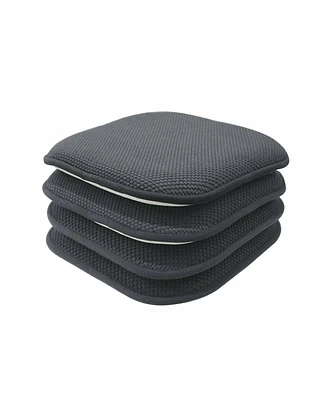 GoodGram Ultra Comfort Premium Memory Foam Non Slip Chair Pad Cushions - 4 Pack