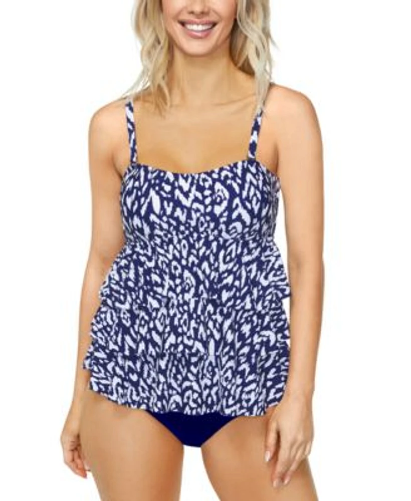 Island Escape Womens Printed Tankini Top High Waist Bikini Bottoms Created For Macys