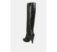 London Rag Rum Rolls Calf Croc Boots