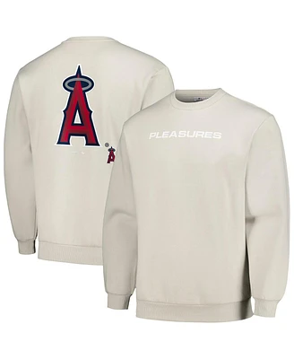 Men's Pleasures Gray Los Angeles Angels Ballpark Pullover Sweatshirt