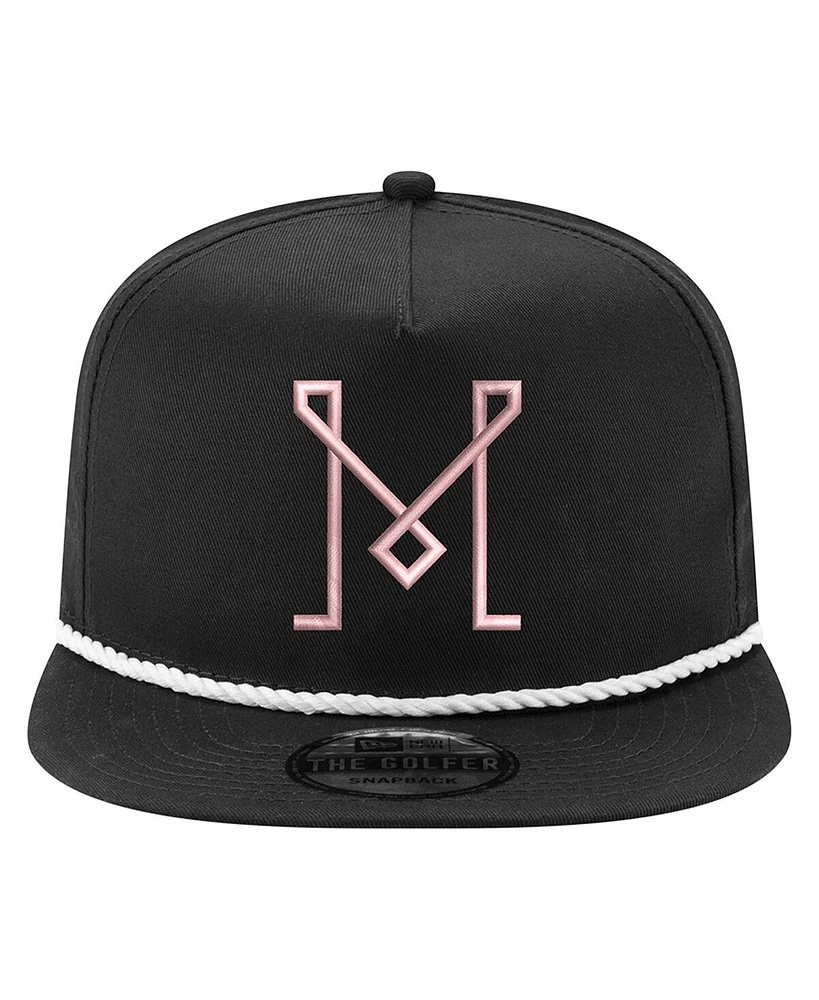 Men's New Era Black Inter Miami Cf The Golfer Kickoff Collection Adjustable Hat