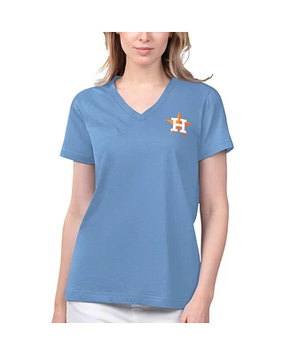 Women's Margaritaville Light Blue Houston Astros Game Time V-Neck T-shirt