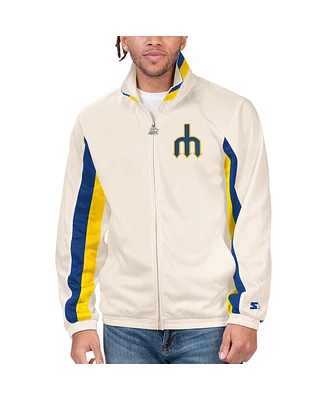 Men's Starter Cream Seattle Mariners Rebound Cooperstown Collection Full-Zip Track Jacket