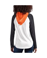 Women's G-iii 4Her by Carl Banks White Martin Truex Jr Mvp Raglan Hooded Long Sleeve T-shirt