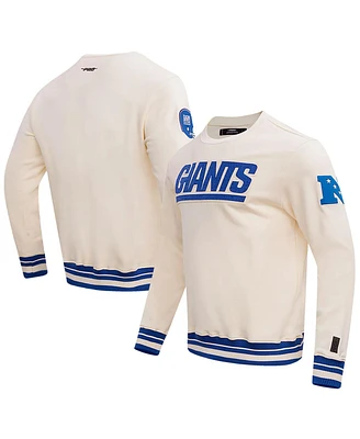 Men's Pro Standard Cream New York Giants Retro Classics Fleece Pullover Sweatshirt