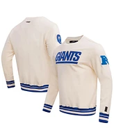 Men's Pro Standard Cream New York Giants Retro Classics Fleece Pullover Sweatshirt