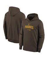 Big Boys Nike Brown San Diego Padres Authentic Collection Performance Pullover Hoodie